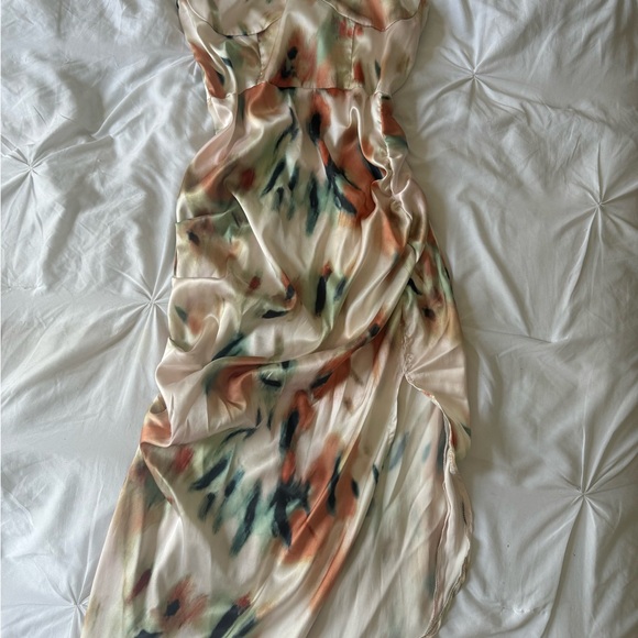 Multi-coloured satin midi dress - Picture 4 of 4